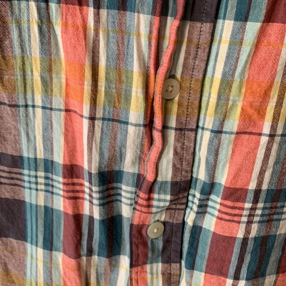 Woolrich mens xxl plaid button down shirt orange gorp grampa blue cool woolen mi - Picture 6 of 9